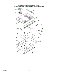 Main Top parts for Roper Gas Range 1353*1A from AppliancePartsPros.com