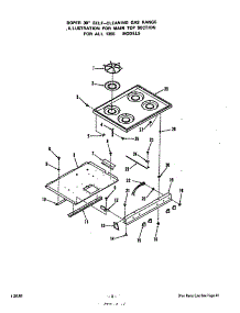 Main Top parts for Roper Gas Range 1355*1A from AppliancePartsPros.com