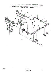 Top Burner parts for Roper Gas Range 1355*1A from AppliancePartsPros.com