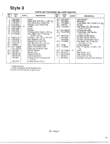 Style 3 Page 2 parts for Mtd Front-Engine Lawn Tractor 136S699G788 from AppliancePartsPros.com