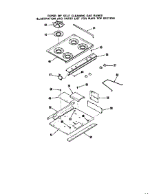 Main Top parts for Roper Gas Range 1393*2A from AppliancePartsPros.com