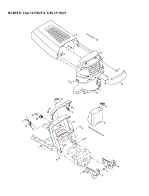 Hood / Bumper parts for Mtd Front-Engine Lawn Tractor 13A1762F029 from AppliancePartsPros.com