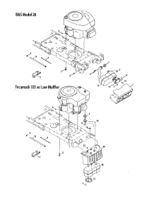 B&S Model / Tecumseh Low Muffler parts for Mtd Front-Engine Lawn Tractor 13A1762F029 from AppliancePartsPros.com