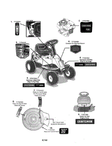 Decals parts for Mtd Rear-Engine Riding Mower 13A226JD099 from AppliancePartsPros.com