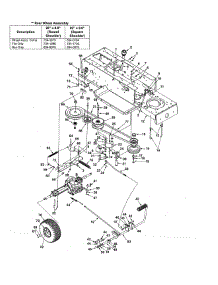 Lower Frame / Rear Wheel parts for Mtd Front-Engine Lawn Tractor 13A6673G118 from AppliancePartsPros.com