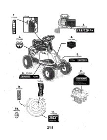Decals parts for Mtd Front-Engine Lawn Tractor 13A726JD099 from AppliancePartsPros.com