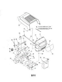 Hood / Grille parts for Mtd Front-Engine Lawn Tractor 13AC762F729 from AppliancePartsPros.com