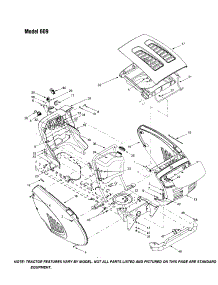 Hood / Grille - 609 parts for Mtd Front-Engine Lawn Tractor 13AI608H062 from AppliancePartsPros.com