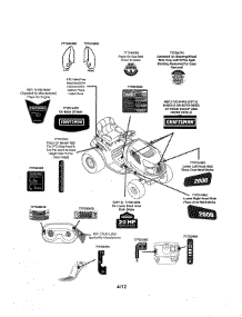 Decals parts for Mtd Front-Engine Lawn Tractor 13AL79SS099 from AppliancePartsPros.com