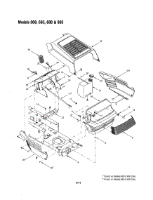 Hood & Bumper - 660, 665, 680, 685 parts for Mtd Front-Engine Lawn Tractor 13AM660F700 from AppliancePartsPros.com