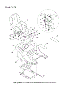 Seat / Fender - Model 760-779 parts for Mtd Front-Engine Lawn Tractor 13AM762F765 from AppliancePartsPros.com