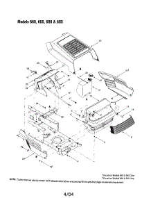 Grille Assembly - 660,665,680,685 parts for Mtd Front-Engine Lawn Tractor 13AN683G163 from AppliancePartsPros.com