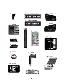 Decals parts for Mtd Front-Engine Lawn Tractor 13AN77SS299 from AppliancePartsPros.com
