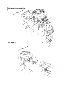 B&S 28 W / Low Muffler / B&S 21 parts for Mtd Front-Engine Lawn Tractor 13AO772G055 from AppliancePartsPros.com