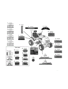 Decals parts for Cub Cadet Front-Engine Lawn Tractor 13AQ11CP056 from AppliancePartsPros.com