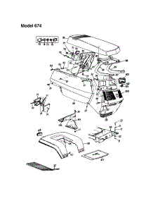 Hood - Model 674 parts for Mtd Front-Engine Lawn Tractor 13AQ675G062 from AppliancePartsPros.com