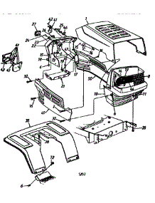 Grill And Fender parts for Mtd Front-Engine Lawn Tractor 13AS695G118 from AppliancePartsPros.com