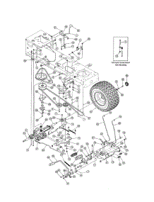 Drive parts for Yard-Man Front-Engine Lawn Tractor 13AT604H755 from AppliancePartsPros.com