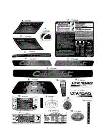Decals parts for Cub Cadet Front-Engine Lawn Tractor 13AX90AS056 from AppliancePartsPros.com