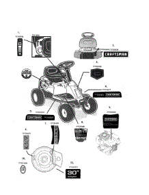 Decals parts for Mtd Rear-Engine Riding Mower 13B226JD099 from AppliancePartsPros.com