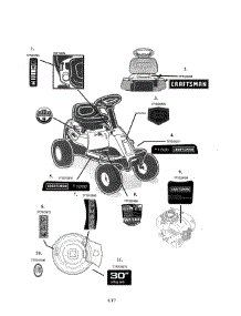 Decals parts for Mtd Rear-Engine Riding Mower 13B226JD299 from AppliancePartsPros.com