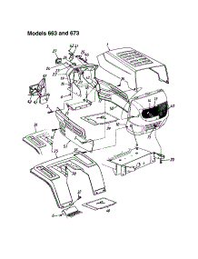 Hood - Model 663 And 673 parts for Mtd Front-Engine Lawn Tractor 13BH670F062 from AppliancePartsPros.com