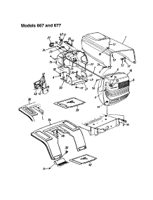 Hood - Models 667 And 677 parts for Mtd Front-Engine Lawn Tractor 13BH670F062 from AppliancePartsPros.com