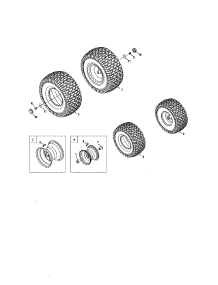 Wheels parts for Mtd Riding Mower & Tractor 13BQA1ZT299 from AppliancePartsPros.com
