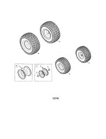 Front & Rear Wheels parts for Cub Cadet Front-Engine Lawn Tractor 13RX91AT056 from AppliancePartsPros.com
