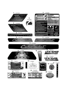 Decals-Ltx1042 parts for Cub Cadet Front-Engine Lawn Tractor 13RX91AT056 from AppliancePartsPros.com