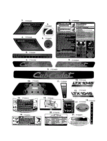 Decals-Ltx1045 parts for Cub Cadet Front-Engine Lawn Tractor 13RX91AT056 from AppliancePartsPros.com