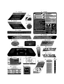 Ltx1042 Decals parts for Cub Cadet Front-Engine Lawn Tractor 13WX91AT056 from AppliancePartsPros.com