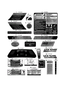 Ltx1045 Decals parts for Cub Cadet Front-Engine Lawn Tractor 13WX91AT056 from AppliancePartsPros.com