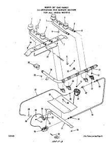 Burner parts for Roper Gas Range 1413*1A from AppliancePartsPros.com