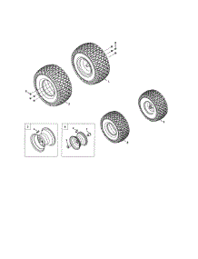 Wheels parts for Mtd Riding Mower & Tractor 1417A3ZW099 from AppliancePartsPros.com