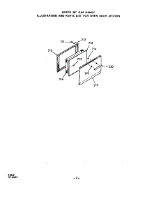 Oven Door parts for Roper Gas Range 1423*0A from AppliancePartsPros.com