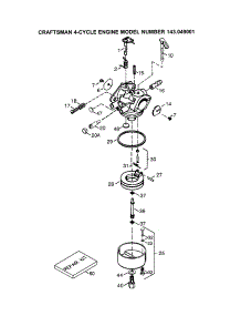 Carburetor parts for Craftsman Lawn & Garden Engine 143049001 from AppliancePartsPros.com