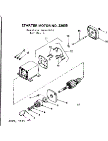Starter Motor 33605 (71 / 143) parts for Craftsman Lawn & Garden Engine 143286362 from AppliancePartsPros.com