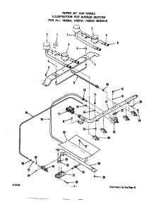 Burner parts for Roper Gas Range 1433*0A from AppliancePartsPros.com