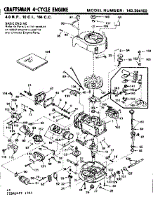 Replacement Parts parts for Craftsman Lawn & Garden Engine 143304152 from AppliancePartsPros.com