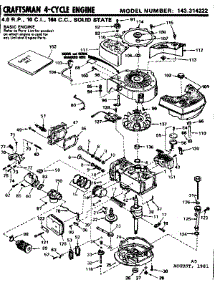 Replacement Parts parts for Craftsman Lawn & Garden Engine 143314222 from AppliancePartsPros.com