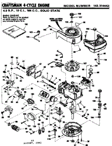 Replacement Parts parts for Craftsman Lawn & Garden Engine 143314442 from AppliancePartsPros.com