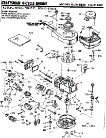 Replacement Parts parts for Craftsman Lawn & Garden Engine 143314462 from AppliancePartsPros.com