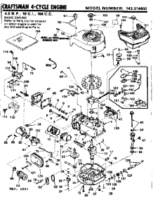 Replacement Parts parts for Craftsman Lawn & Garden Engine 143314602 from AppliancePartsPros.com
