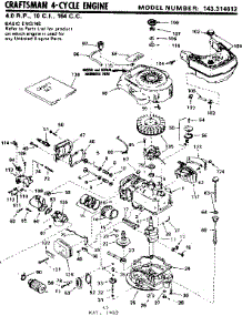 Replacement Parts parts for Craftsman Lawn & Garden Engine 143314612 from AppliancePartsPros.com