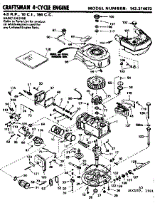 Replacement Parts parts for Craftsman Lawn & Garden Engine 143314672 from AppliancePartsPros.com