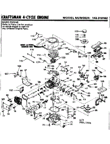 Replacement Parts parts for Craftsman Lawn & Garden Engine 143316102 from AppliancePartsPros.com