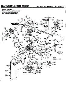 Replacement Parts parts for Craftsman Lawn & Garden Engine 143316112 from AppliancePartsPros.com