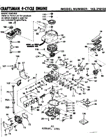 Replacement Parts parts for Craftsman Lawn & Garden Engine 143316132 from AppliancePartsPros.com