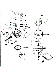 Carburetor No. 631977 parts for Craftsman Lawn & Garden Engine 143316262 from AppliancePartsPros.com